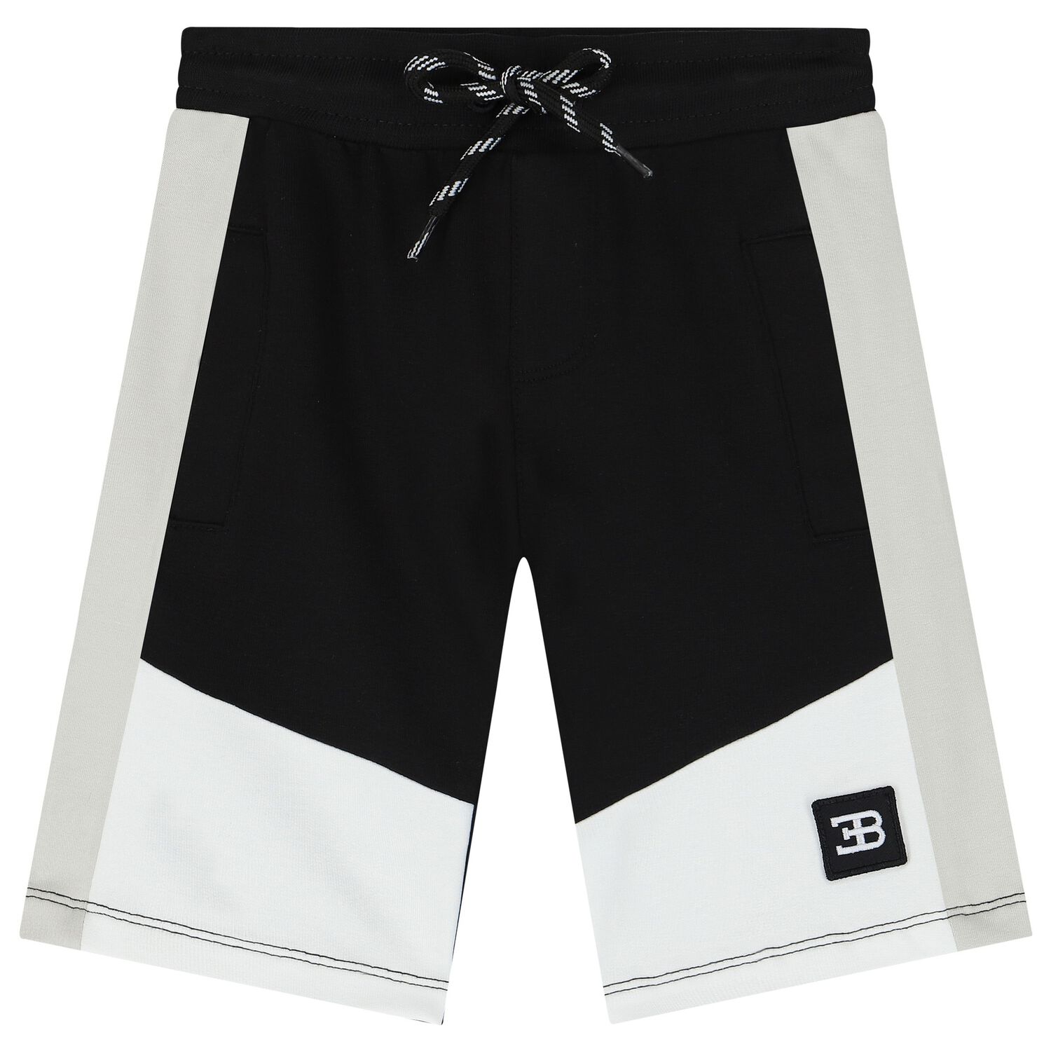 Younger Boys Black & White Logo Shorts, 1, hi-res image number null