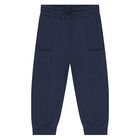 Baby Boys Ivory & Navy Blue Teddy Bear 3 Piece Tracksuit, 1, hi-res