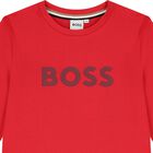 Boys Red Logo Long Sleeve Top, 1, hi-res