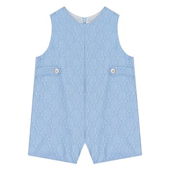 Blue GG Logo Baby Dungaree