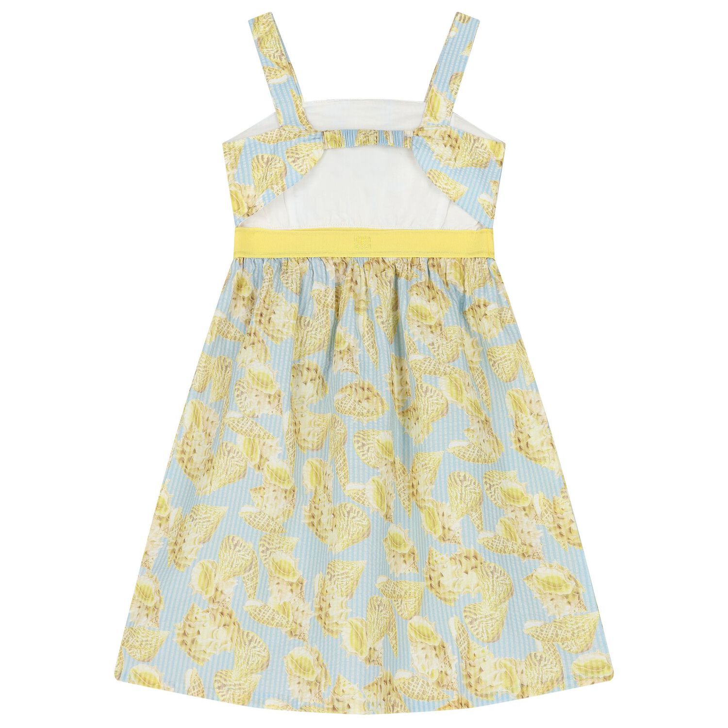Girls Blue & Ivory Shell Dress, 1, hi-res