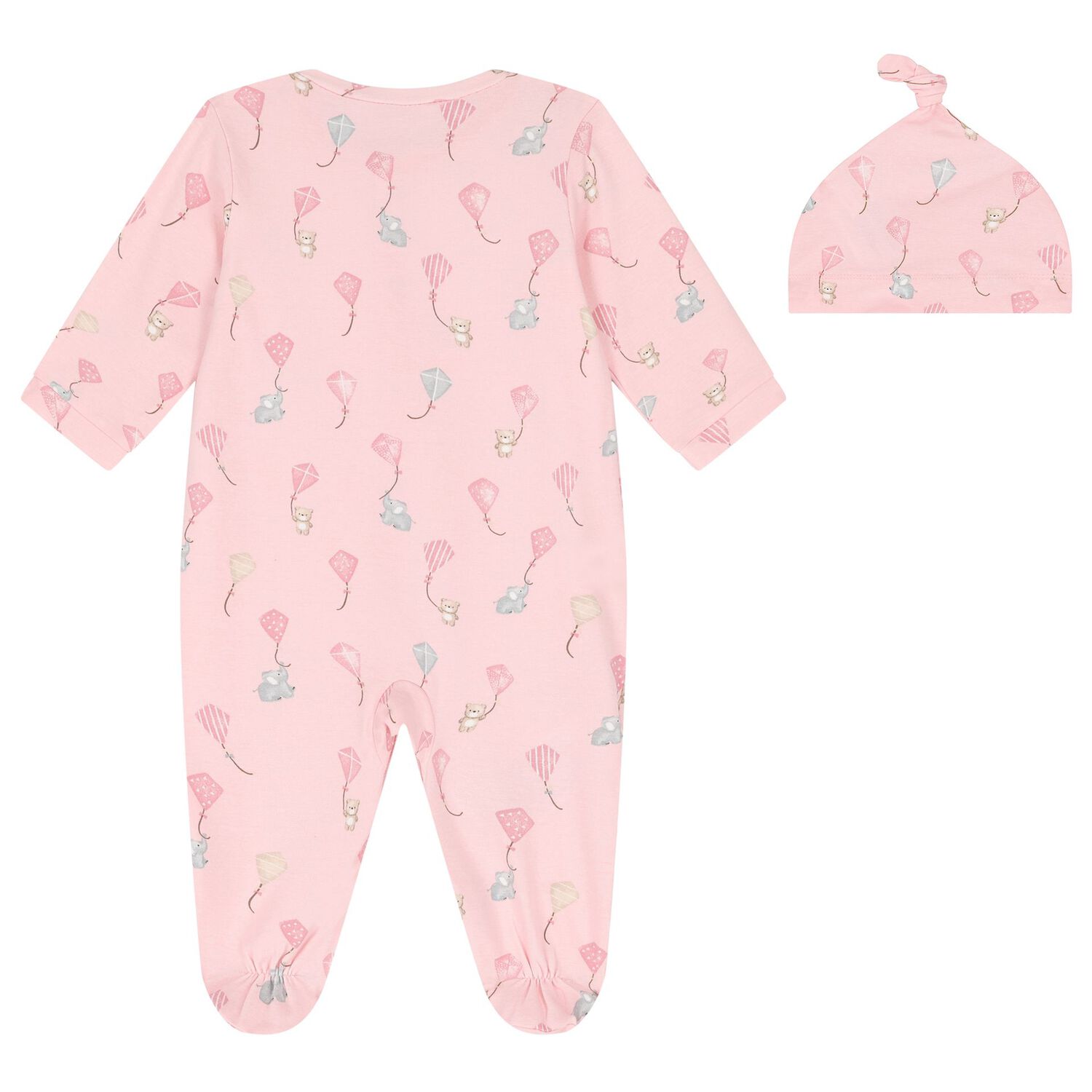 Baby Girls Pink Kite Babygrow & Hat Set, 3, hi-res