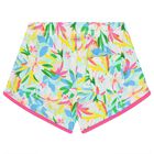 Girls Multi-Coloured Floral Shorts, 1, hi-res