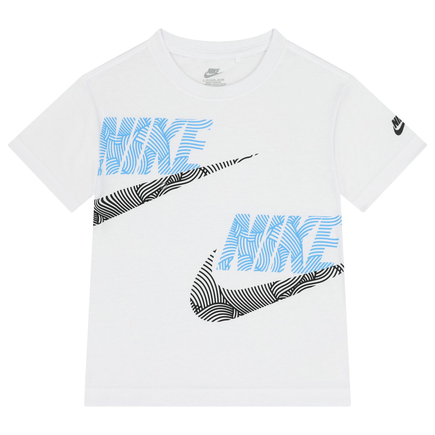 Boys White & Beige Logo Shorts Set, 1, hi-res