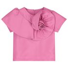 Girls Pink & White Floral Skirt Set, 2, hi-res