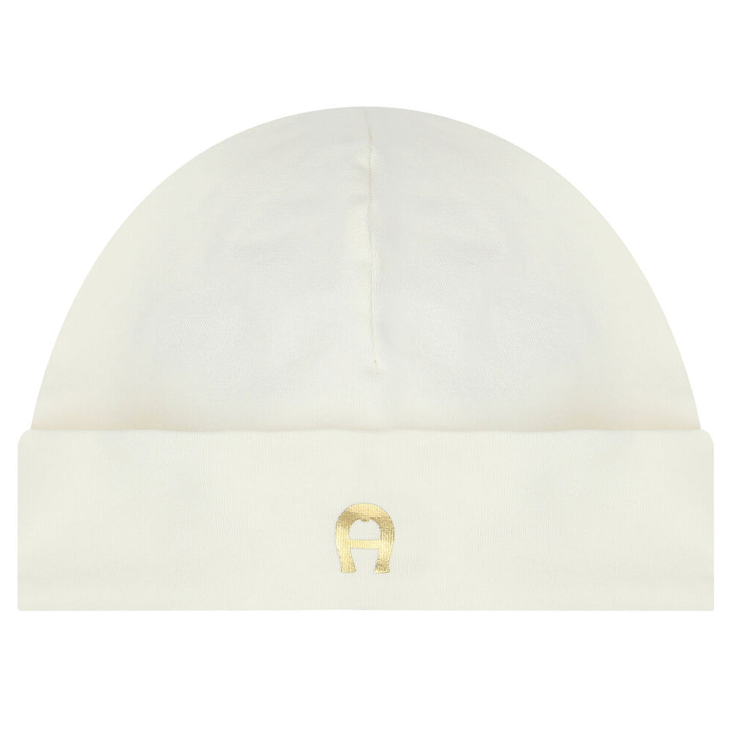 Ivory & Gold Logo Baby Hat, 1, hi-res