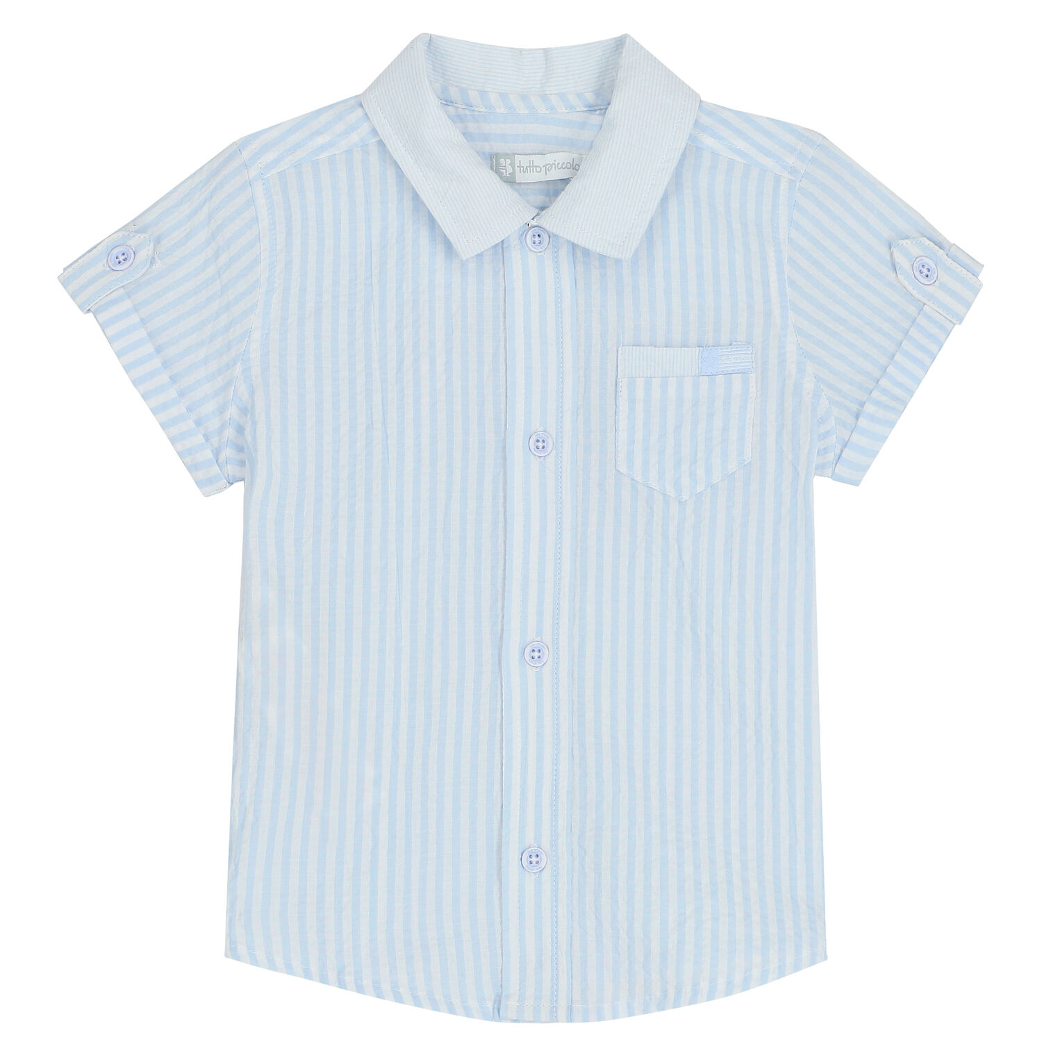 Younger Boys Blue & White Shorts Set, 1, hi-res