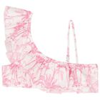 Girls White & Pink Palm Tree Bikini, 1, hi-res
