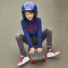 Boys White Leather Logo Trainers, 1, hi-res