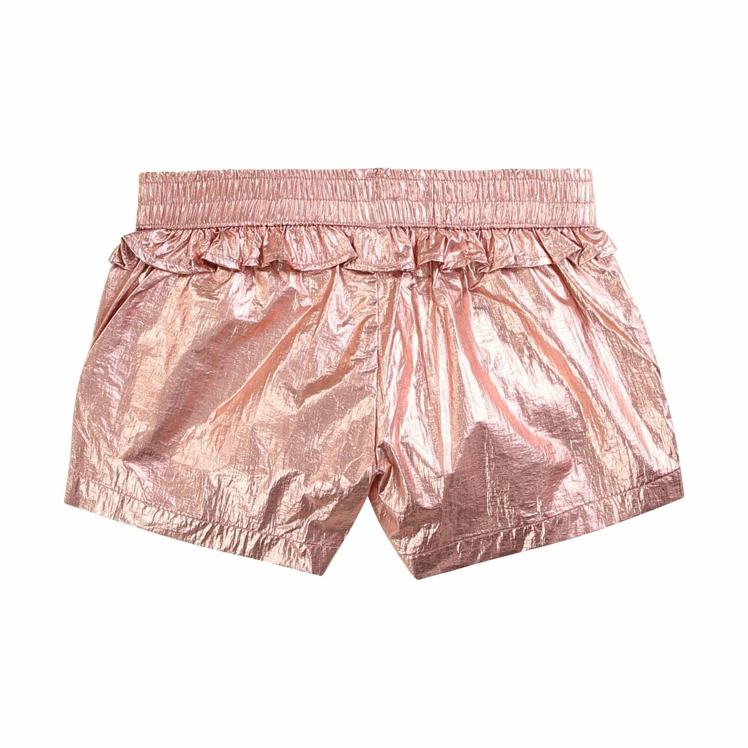 Girls Rose Gold Faux Leather Shorts, 1, hi-res