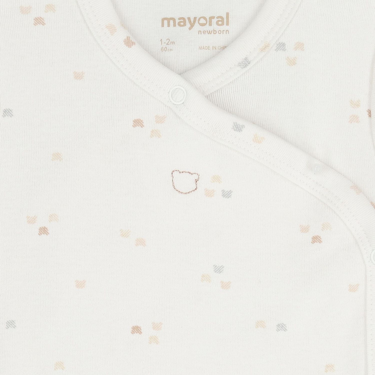 White Teddy Bear Baby Bodysuit, 1, hi-res