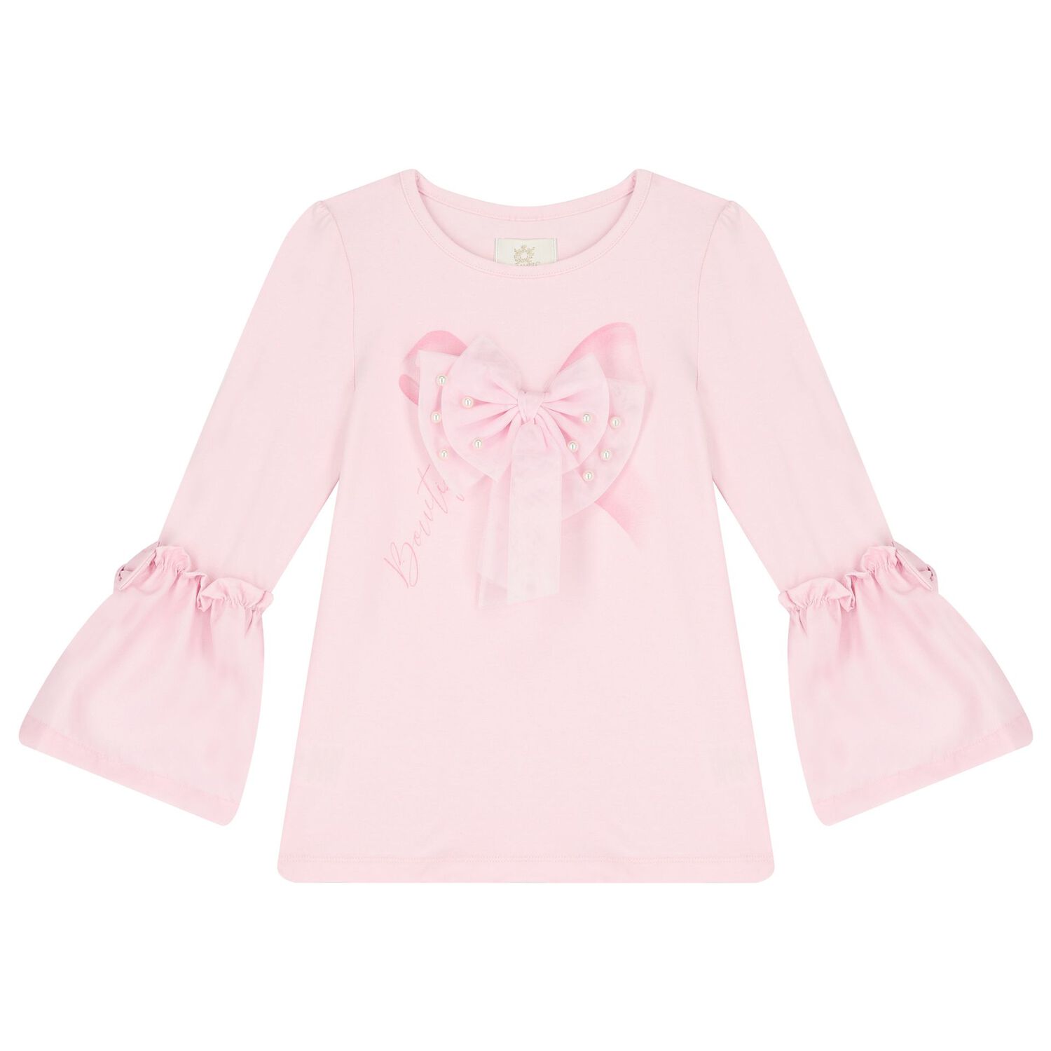Girls Pink Logo Bow Skirt Set, 1, hi-res image number null