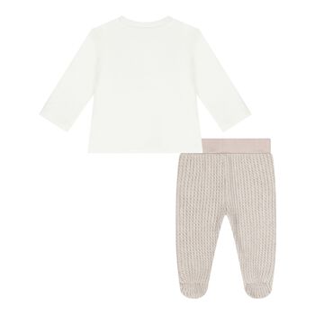 Baby Boys Ivory & Beige Trousers Set
