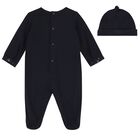 Baby Boys Navy Blue Logo Babygrow Gift Set, 4, hi-res