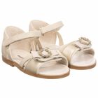 Younger Girls Gold Sandals, 1, hi-res
