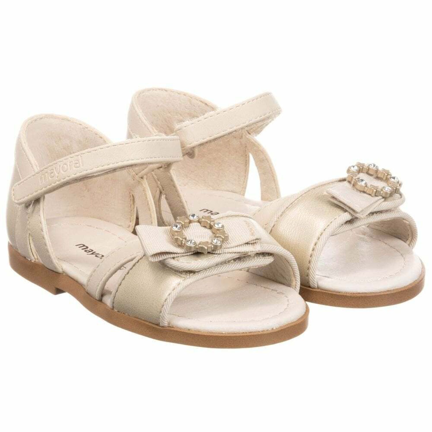 Younger Girls Gold Sandals, 1, hi-res image number null