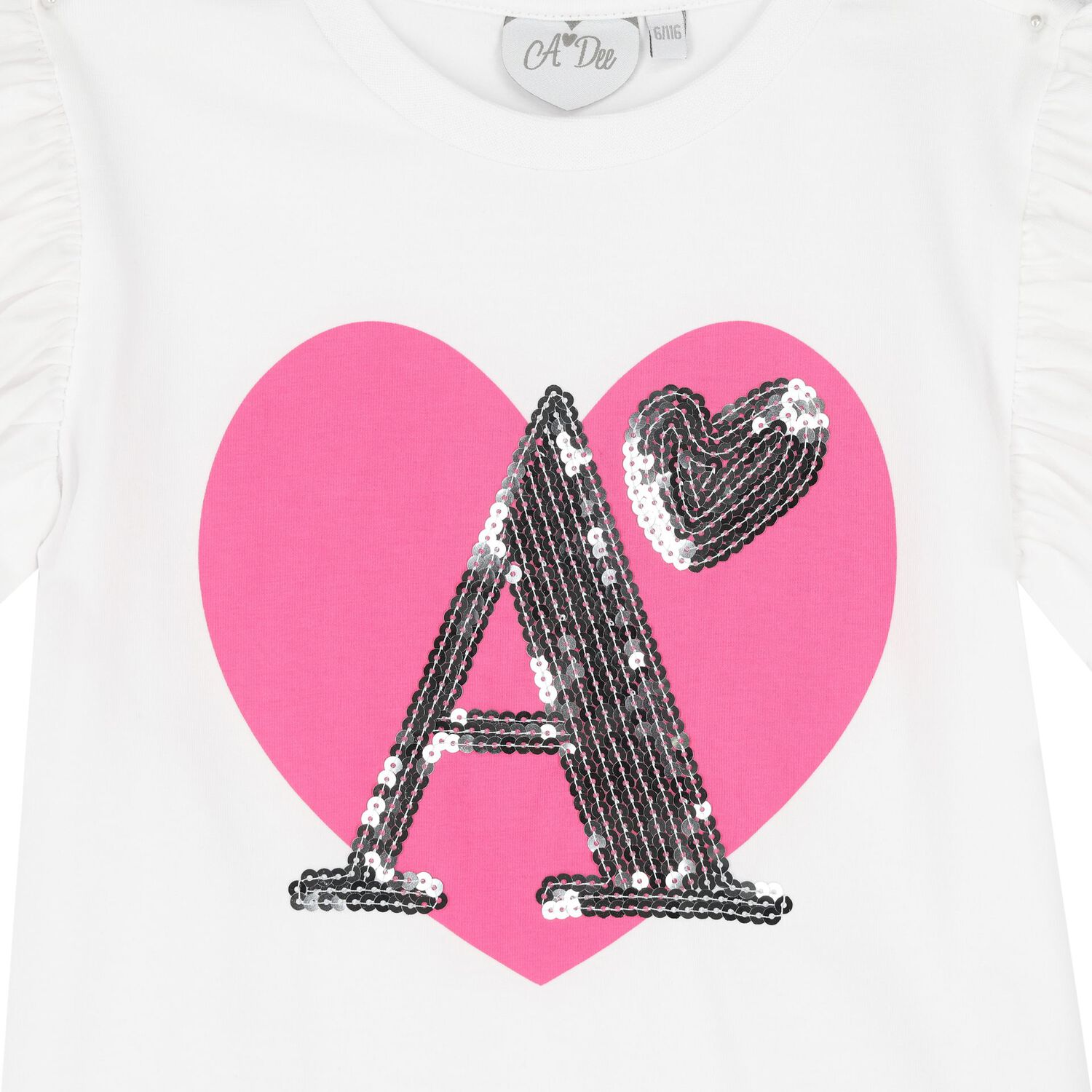 Girls White & Pink Heart Tulle Skirt Set, 1, hi-res image number null