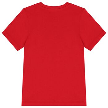 Boys Red Teddy Bear Logo T-Shirt