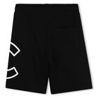 Boys Black Logo Shorts, 1, hi-res
