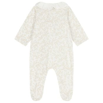 Baby Girls Ivory & Beige Babygrow