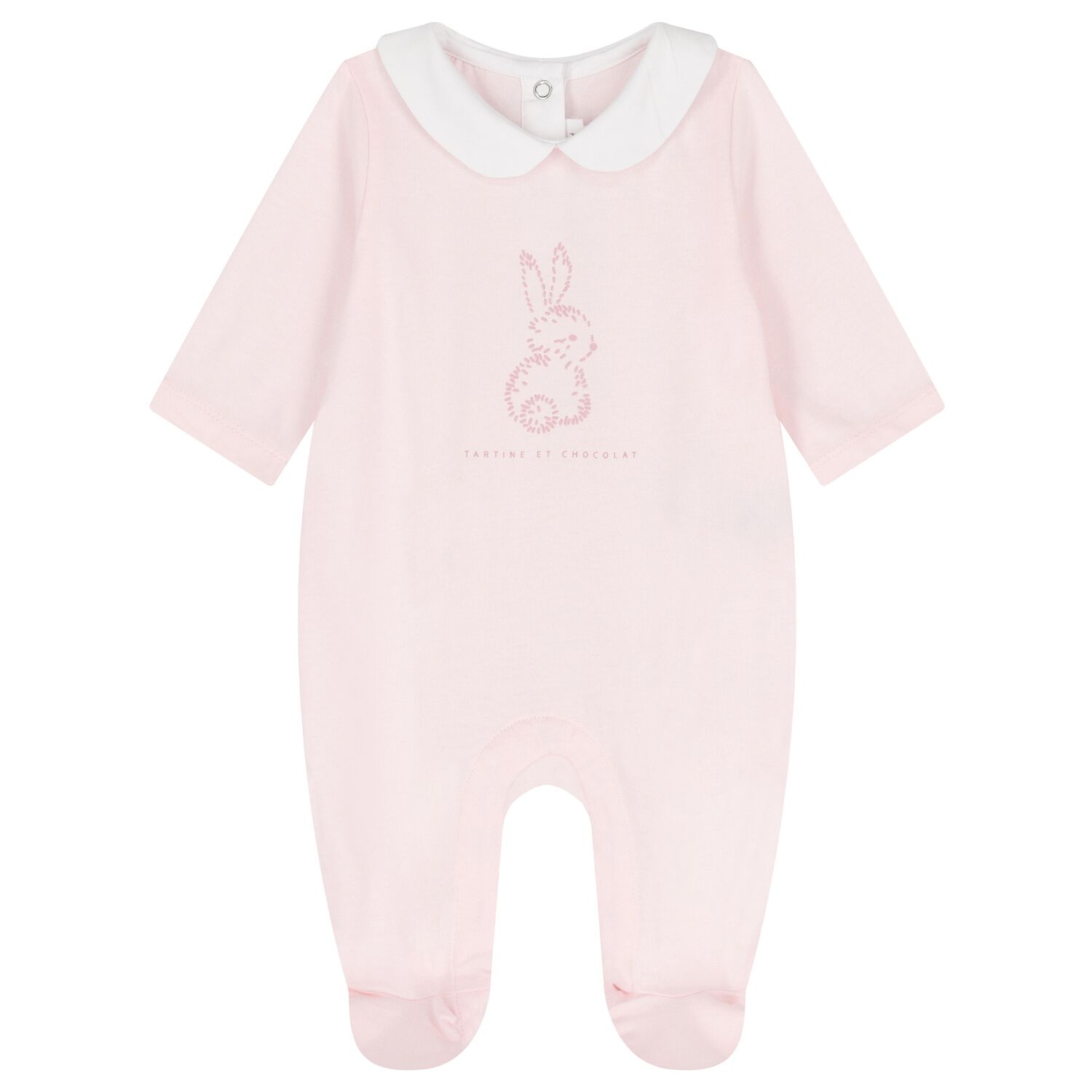 Baby Girls Pink Bunny Babygrow, 2, hi-res
