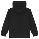 Boys Black Elephant Logo Hooded Top, 1, hi-res