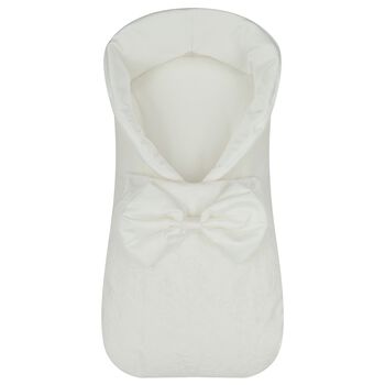 Baby Girls White Satin Bow Nest