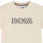 Younger Boys Ivory Logo T-Shirt, 1, hi-res
