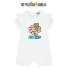 White Teddy Bear Logo Baby Romper Set, 2, hi-res
