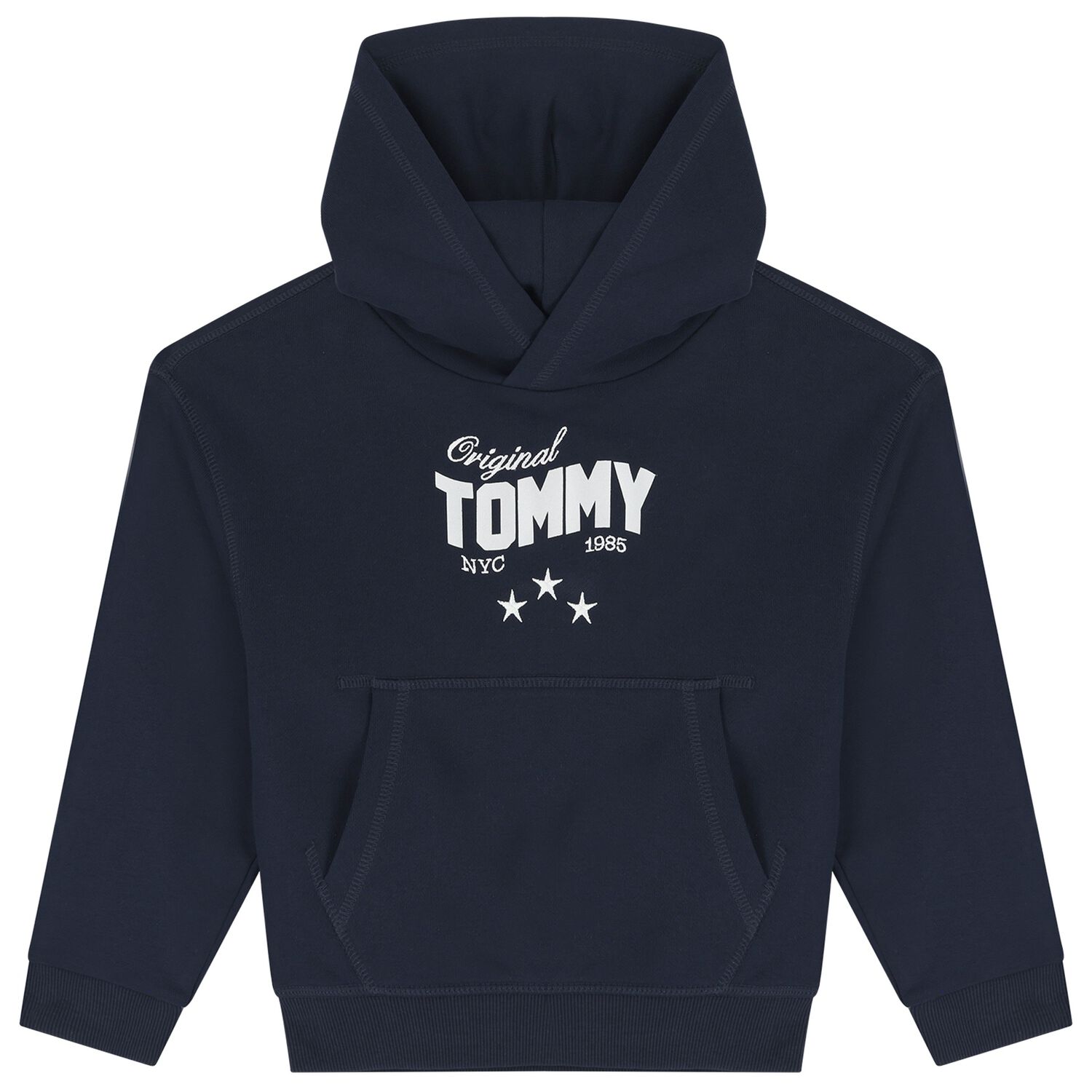 Girls Navy Blue Logo Hooded Top, 1, hi-res