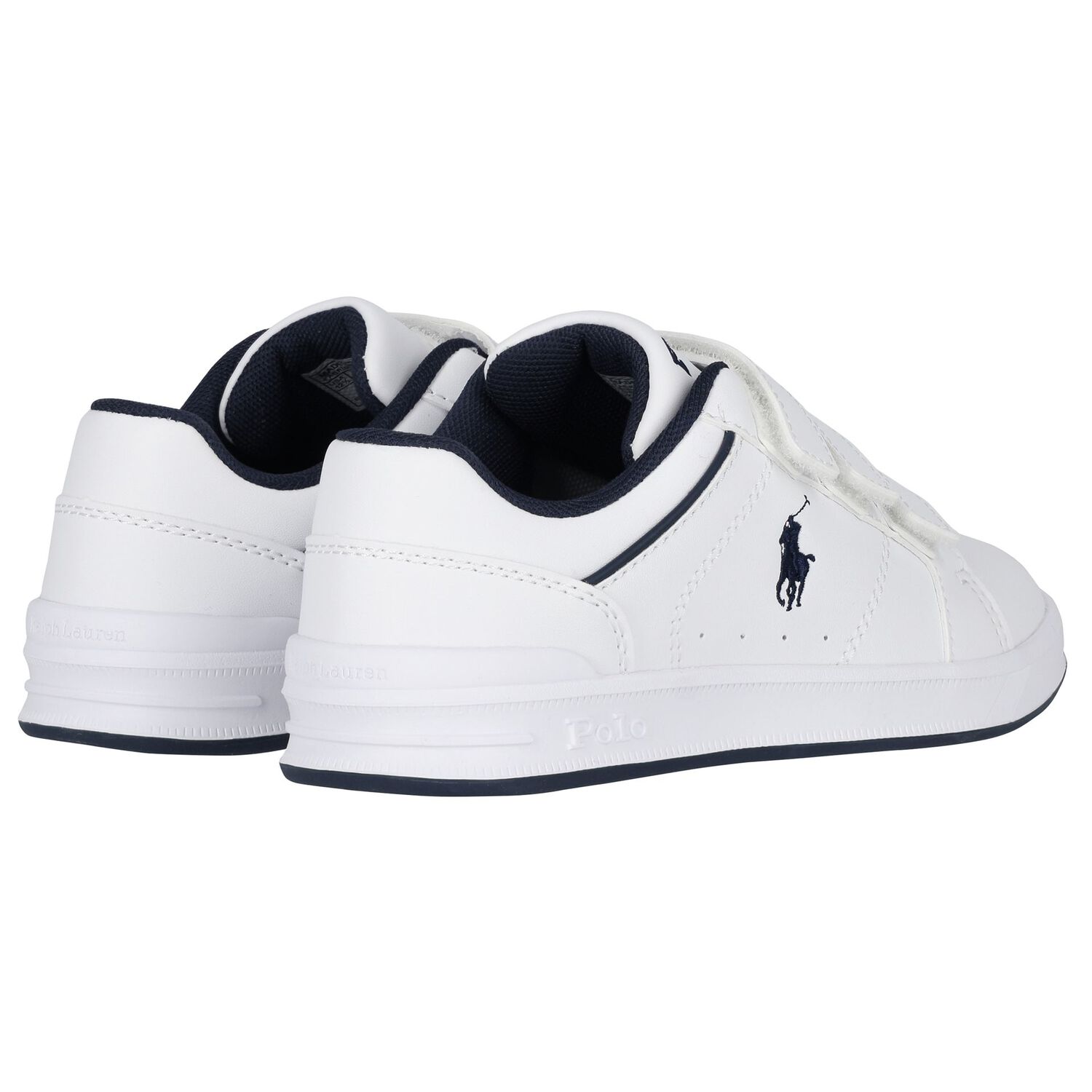 Boys White Logo Trainers, 1, hi-res