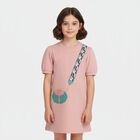 Girls Pink Logo Bag Dress, 2, hi-res