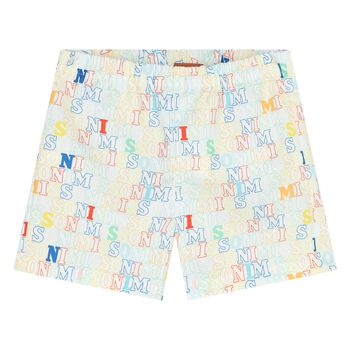 Younger Boys White Logo Swim Shorts