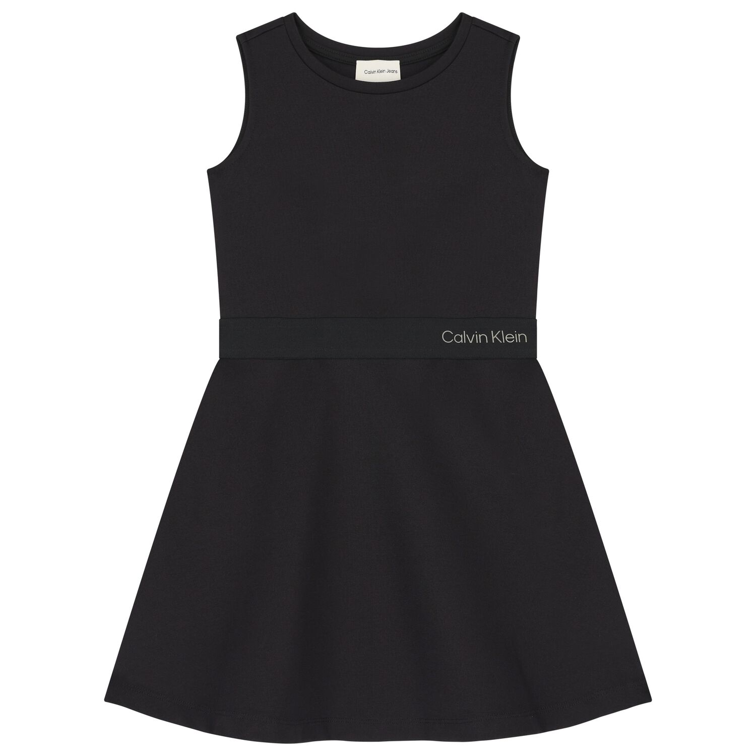 Girls Black Logo Dress, 1, hi-res