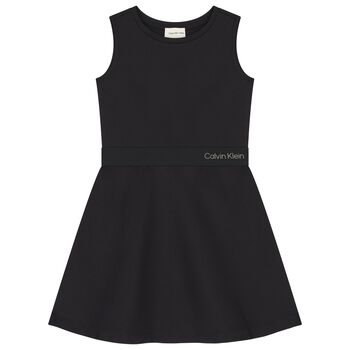 Girls Black Logo Dress