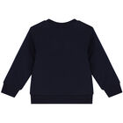 Younger Boys Navy Blue Logo Sweatshirt, 1, hi-res
