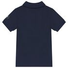 Boys Navy Blue & Gold Polo Shirt, 2, hi-res