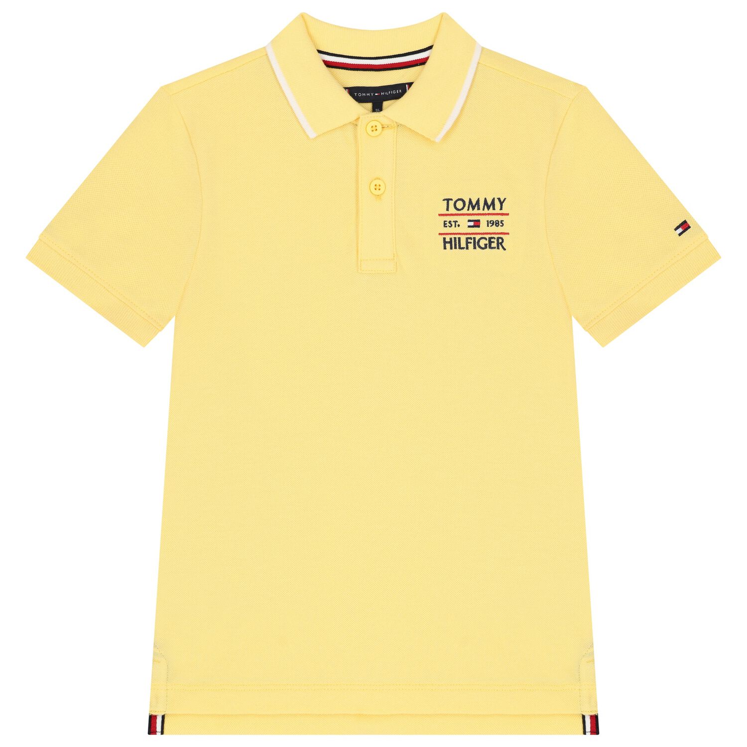 Boys Yellow Logo Embroidery Polo Shirt, 4, hi-res image number null