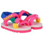 Girls Multicoloured Velcro Sandals, 1, hi-res
