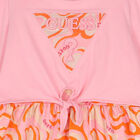 Girls Pink & Orange Logo Dress, 1, hi-res