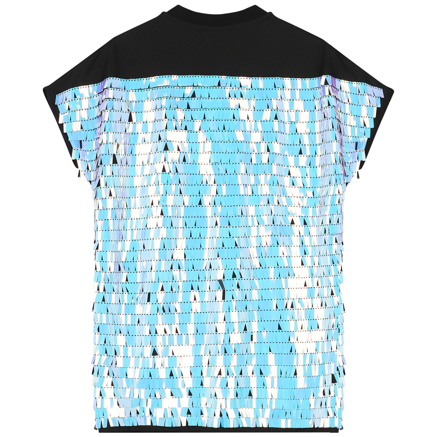 Girls Black Embellished Sequin Dress, 1, hi-res