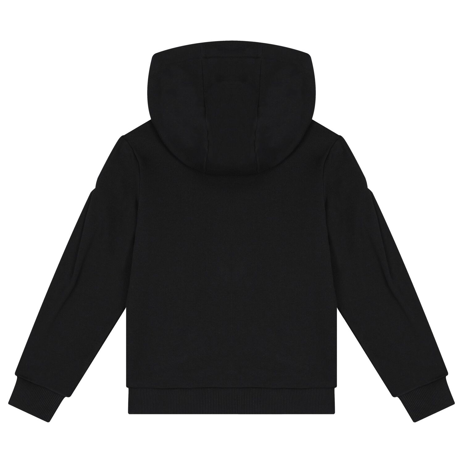 Girls Black Logo Hooded Top, 1, hi-res