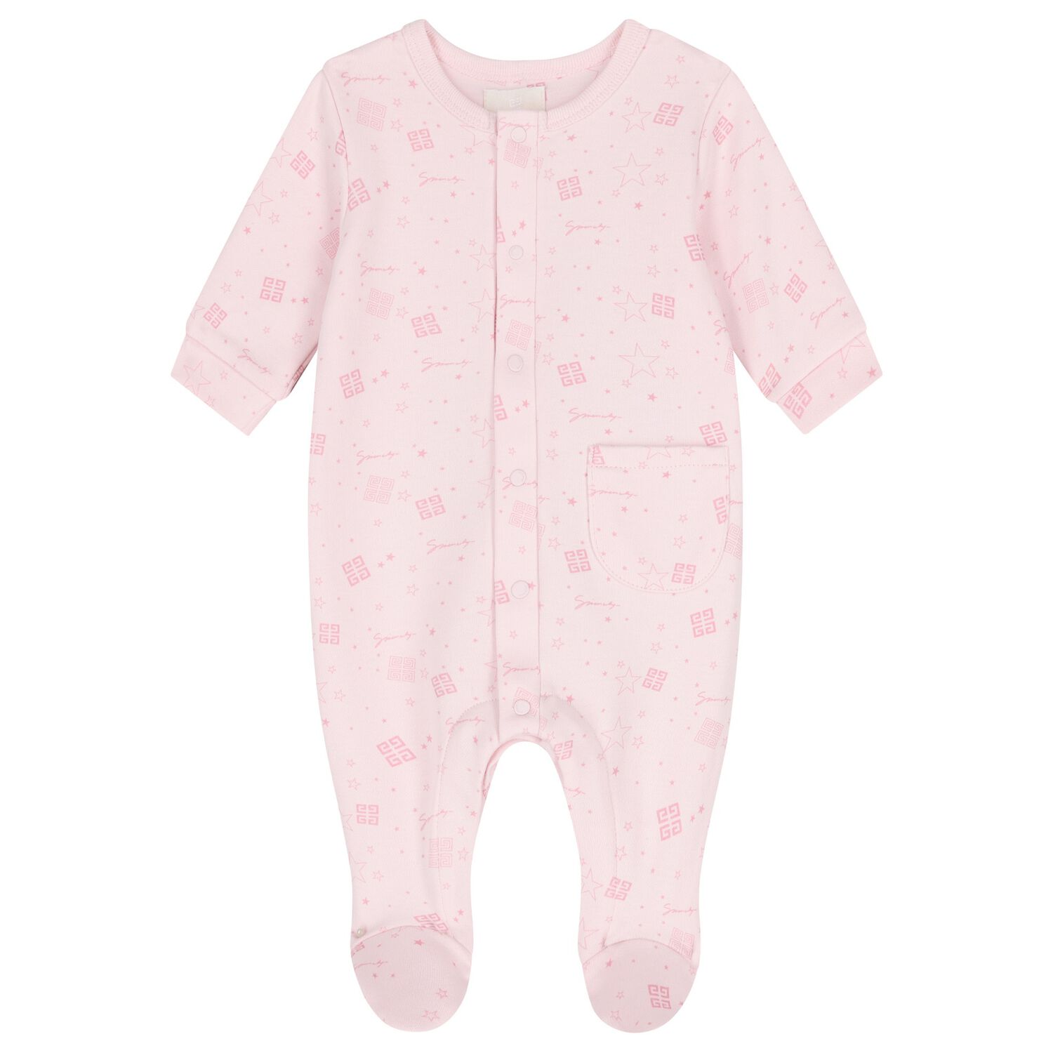 Baby Girls Pink Logo Babygrow, 1, hi-res