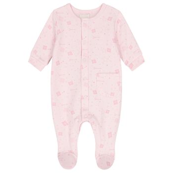 Baby Girls Pink Logo Babygrow