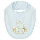 Blue & Gold Logo Baby Bib, 3, hi-res