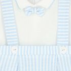 Baby Boys White & Blue Romper, 1, hi-res