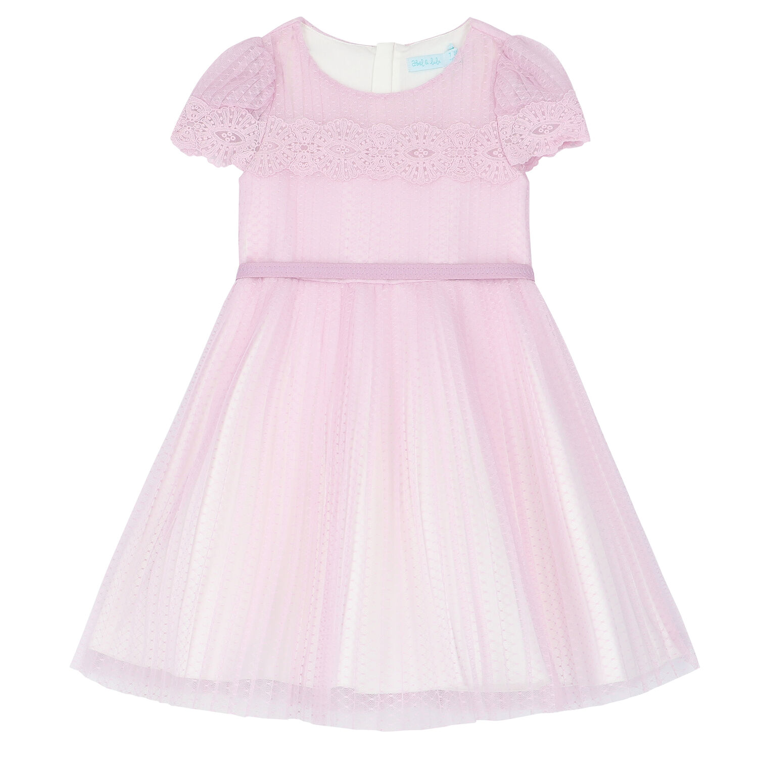Girls Purple Pleated Tulle Dress, 1, hi-res