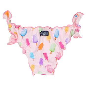 Girls Pink Popsicle Logo Bikini