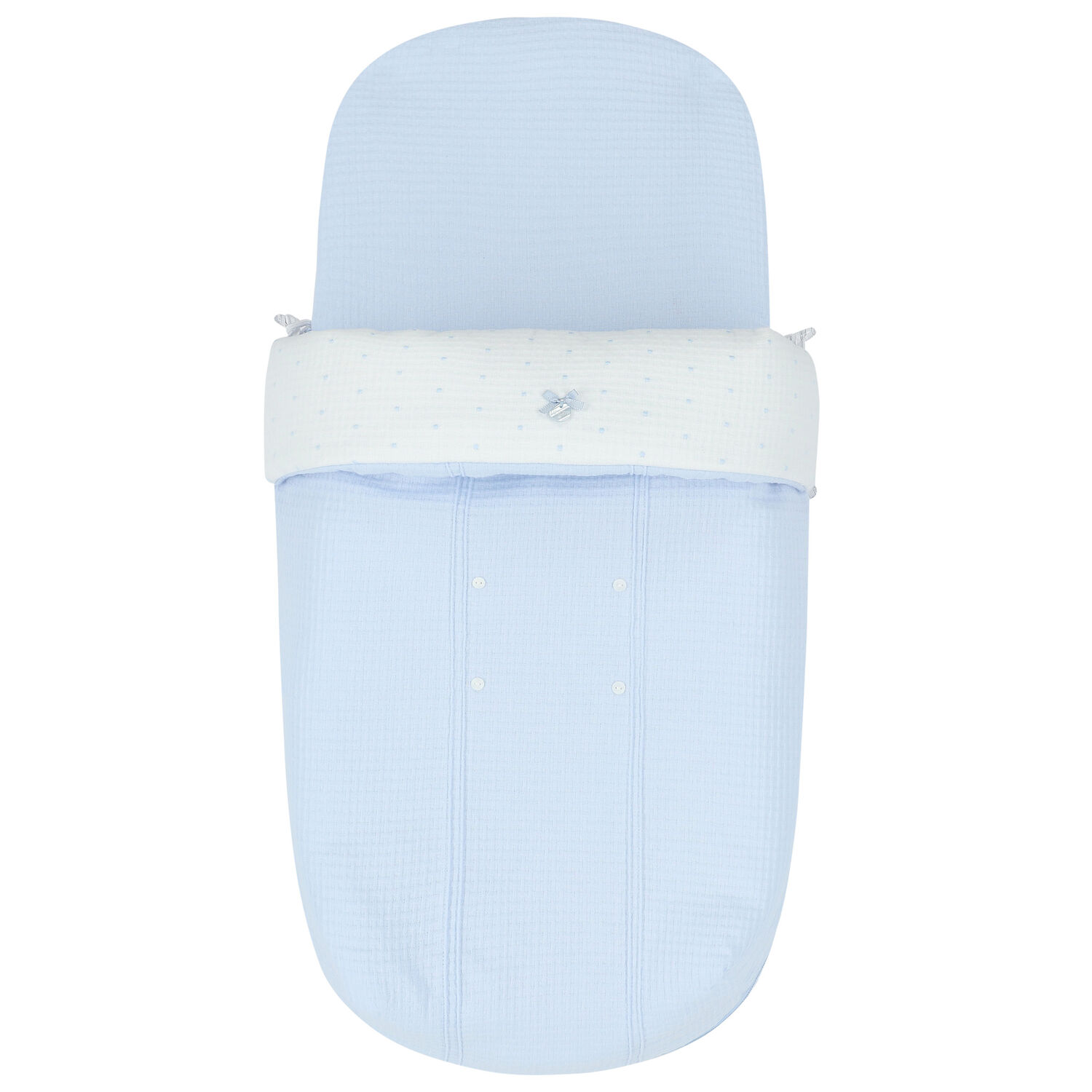 Boys Blue & White Polka Dot Baby Pram Nest, 1, hi-res image number null