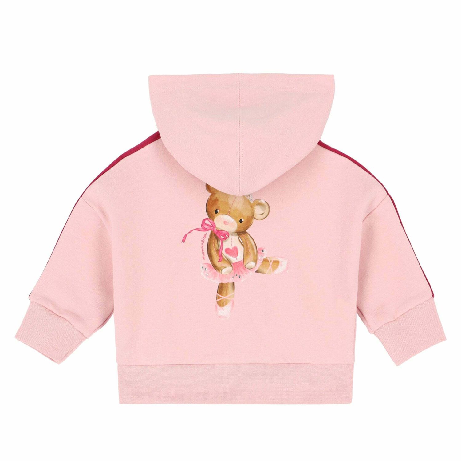 Baby Girls Pink Hooded Top, 1, hi-res